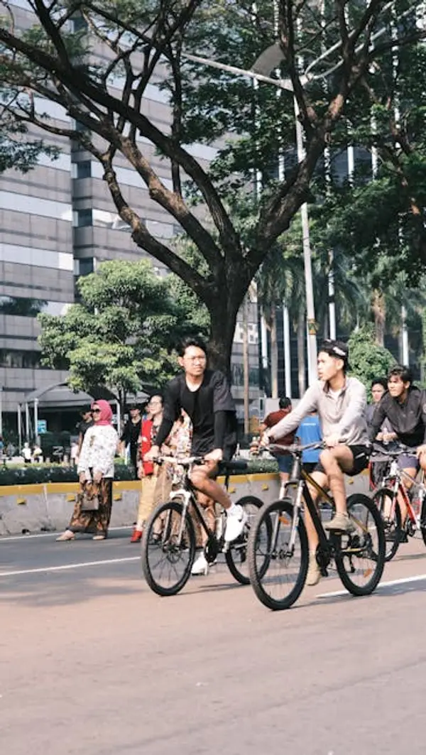busy city street with cars and traffic lights